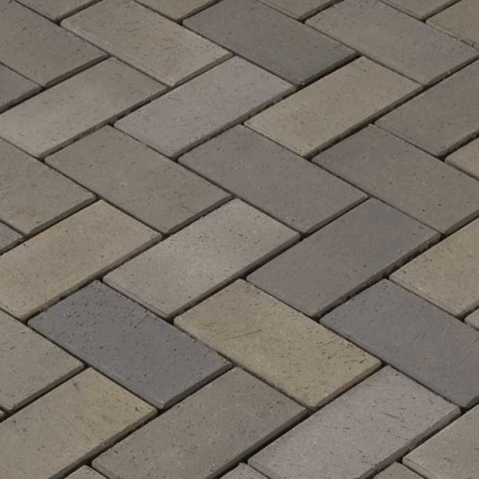 Тротуарная клинкерная брусчатка Vandersanden Leipzig серый, 200x100x52 мм